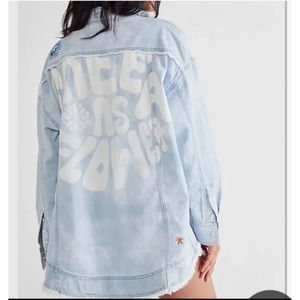 Free People Reef Break Top Denim Small NEW